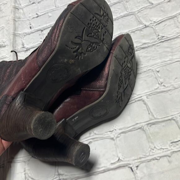 Gold Button Boots Booties Lace Upsize EU 41 - Picture 4 of 5